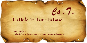 Csikár Tarziciusz névjegykártya